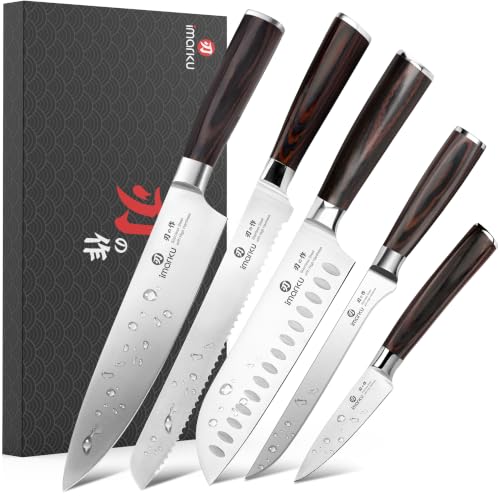 5PCS Kitchen Knife Set (Black Brown)