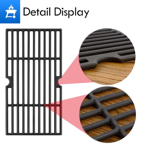 G460-0500-W1 Cooking Grate Grill Replacement Parts for Char Broil Grill Grates 463672016 463645015 463251414 463633316 463642116 463672416 463650413 Charbroil 2 Burner Grill Replacement Grates (16 15/16 x 16 5/8" for Charbroil)