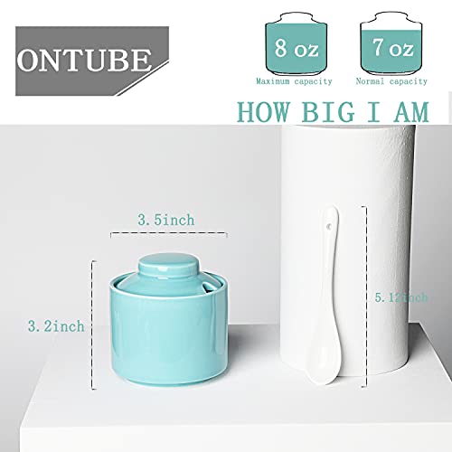 Ceramic Sugar Bowl with Lid and Spoon 8oz
