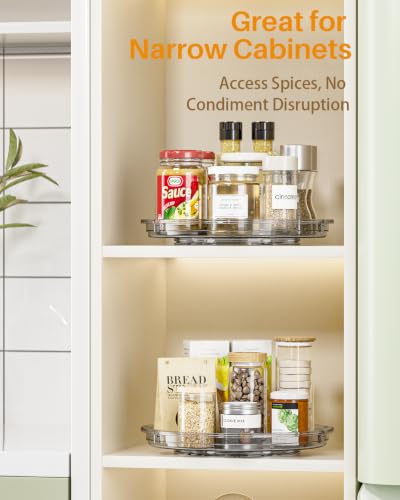 2 Pack Lazy Susan Organizer 9 inch Lazy Susan Turntable for Cabinet (Gray / 9 inch 2 pack)
