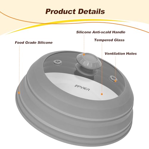 Microwave Splatter Cover (Gray / 11.8inch)