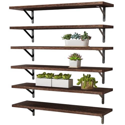 23.6in Floating Shelves for Wall Home Decor (Brown / 23.6 x 6.1 x 0.59 inches)