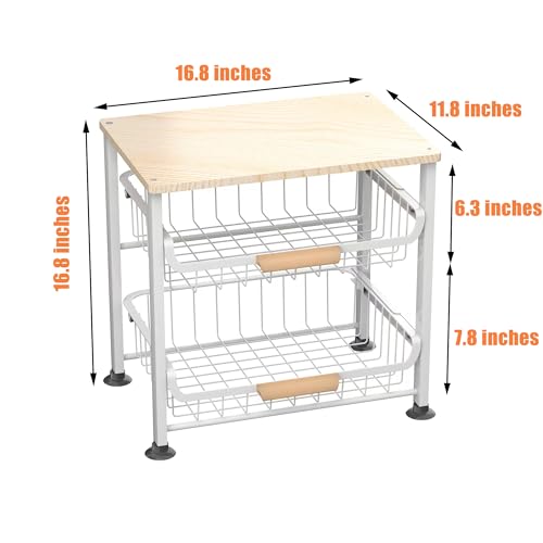 3 Layer Kitchen Fruit Storage Basket Snack Rack (White 3-layer Rack)