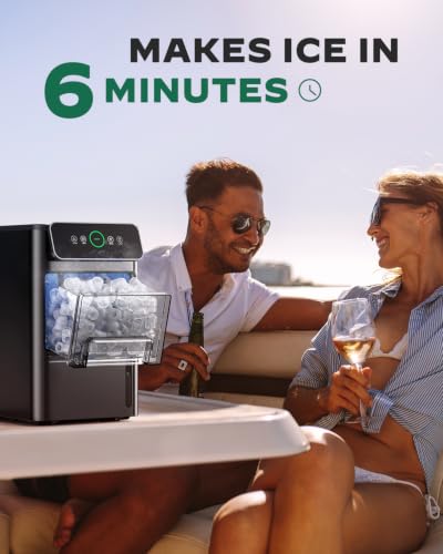 Portable Countertop Ice Maker (LED Black / 20 lbs)