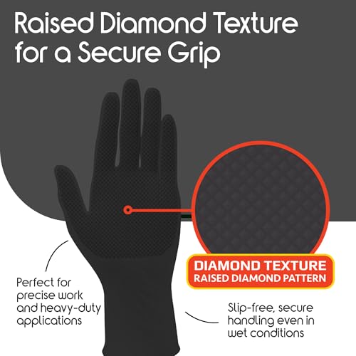 8 Mil HEAVY DUTY Stretch Nitrile Black Gloves Disposable Latex Free (Small)