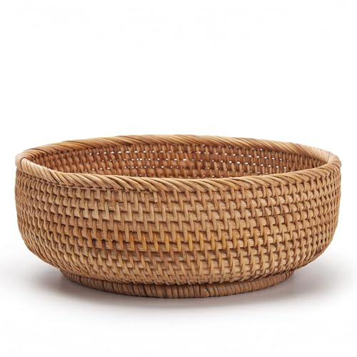 10.6" Large Round Rattan Bread Fruit Basket (L)