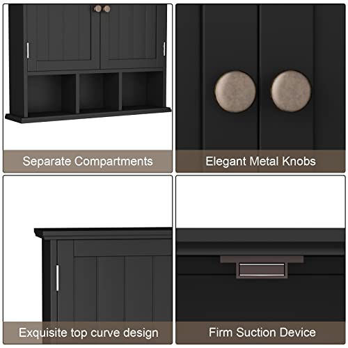 Bathroom Cabinet Wall Mounted 2 (Black / 1 pack)