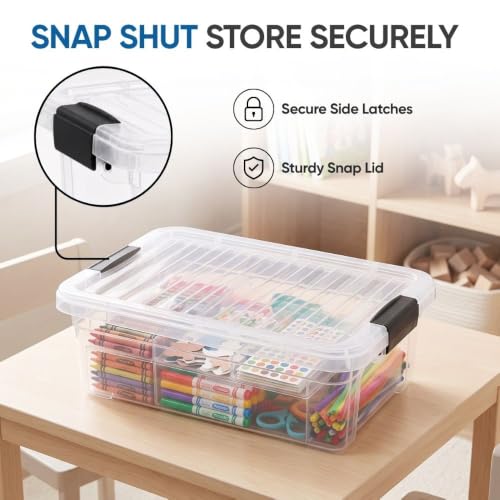7.4 Quart Clear Plastic Storage Bin with Lid (7.4 Qt)