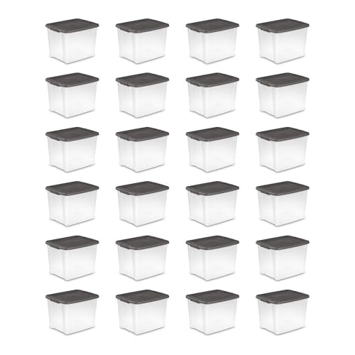 ShelfTote Clear Plastic Storage Bins (50 Quart Tote / 24 Pack)