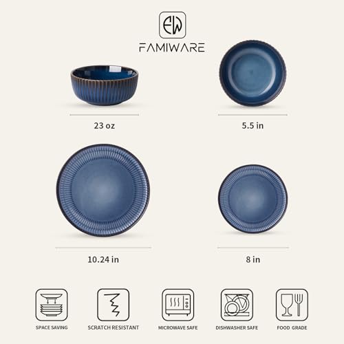 Stoneware Dinnerware Sets for 8 (Starry Blue / Service for 8)