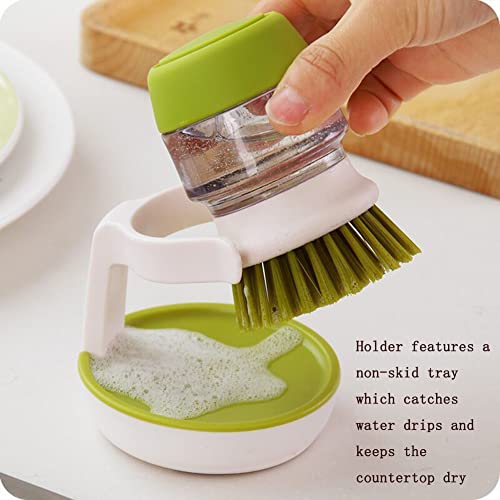 Dish Brush with Soap Dispenser (Gray)