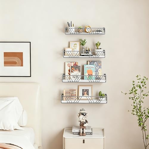 Floating Shelves for Wall Set of 4 (Grey)