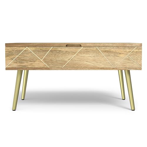 Jager 36" Wide Solid Mango Wood Lift Top Coffee Table in Natural
