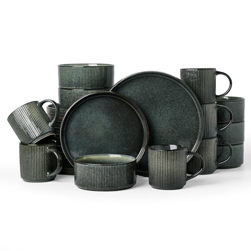 Star Dinnerware Sets with Mugs (Deep Forest)