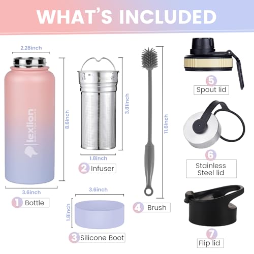 Tea Infuser Water Bottle 32 Oz (Pinky / 32 Ounces)
