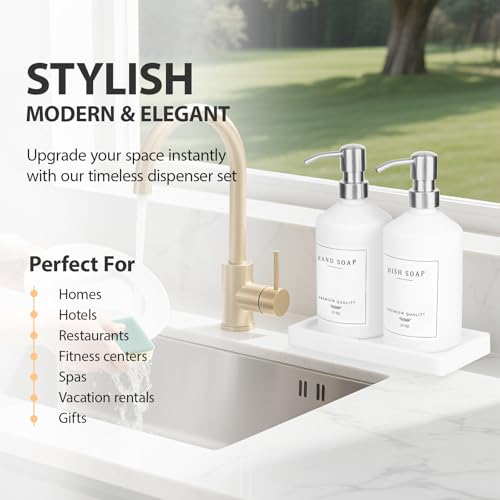 White Glass Soap Dispenser for Kitchen (White Bottle + Silver Pump)