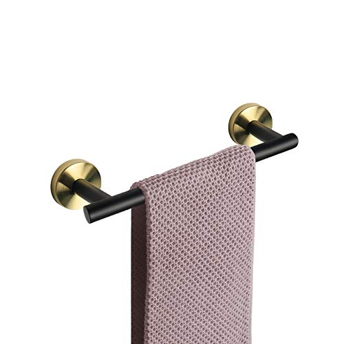 Bath Towel Bar (Matte Black & Gold / 9 Inch)