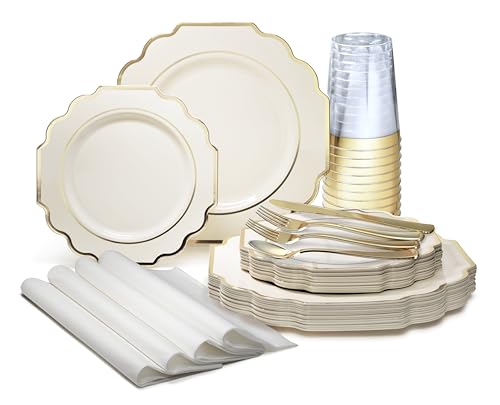OCCASIONS " 640 Piece set (640 Piece (80 Guest) / J. Imperial Ivory & Gold)