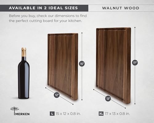 Large Walnut Wood Cutting Board (15"L x 12"W / Walnut)