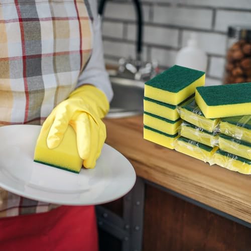 30 Pcs Individually Wrapped Sponges for Airbnb Apartment Green (Green)
