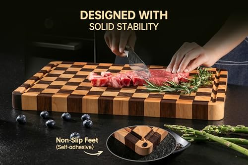 Cutting Boards for Kitchen (Checkered / 16.5"L x 11.6"W)