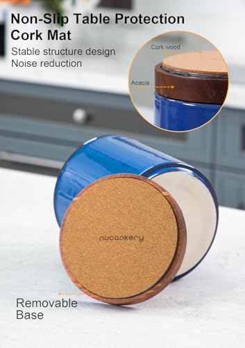Ceramic Rotating Kitchen Utensil Holder for Countertop (Royal blue)
