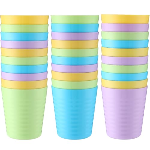 36 Pcs Kids Plastic Cups 8 oz Drinking Toddler Cups (Pastel)