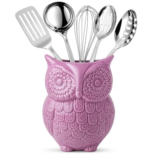 Purple Owl Utensil Holder (Purple)