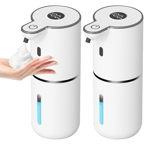 2 Pack Automatic Foaming Soap Dispenser Touchless (2 Pack- White / Foam)