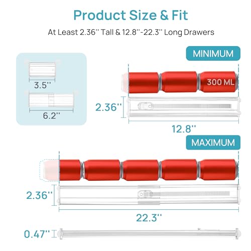 2.36" Drawer Dividers with Expandable Inserts (Short-2.36" with Inserts)