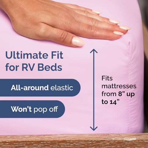 Short Queen Size 4 Piece Bed Sheet Set (32 - Light Pink / Short Queen)