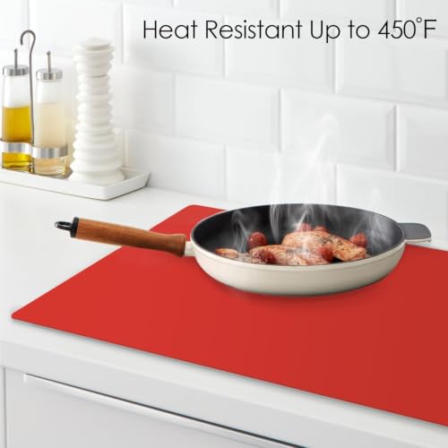 Extra Large Silicone Mats for Kitchen Counter (06-red / 27.6"L x 16"W)