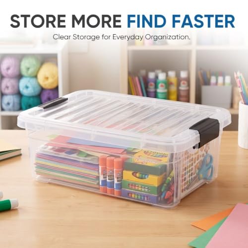 7.4 Quart Clear Plastic Storage Bin with Lid (7.4 Qt)