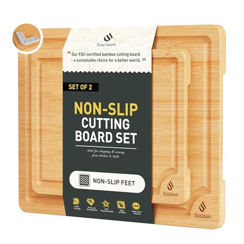 Bamboo Cutting Board Set Non Slip Feet Over Sink Chopping Board Christmas Xmas Birthday Day Gifts Ideas Grandmother Gigi Granny Nana Glamma Mawmaw Yaya Abuela Abuelita Mamaw Mimi Nonna Oma Meme (2 Pack / Natural)