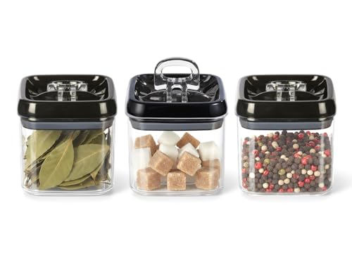 Flip Tite Food Storage Container 5" LARGE Size Airtight Lid Lock Top (Black / 5")