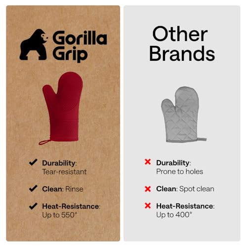 Silicone Oven Mitts (Red / 12.5" Oven Mitts)