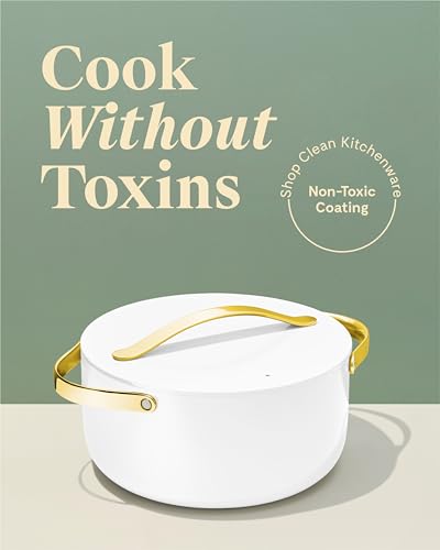Non Stick Ceramic Dutch Oven Pot with Lid (White)