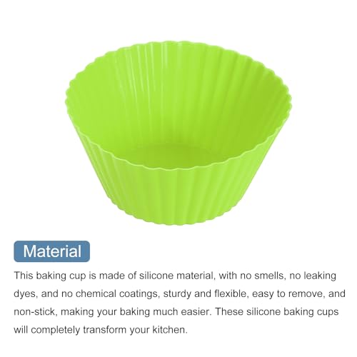 12Pcs Silicone Cupcake Liners (Green / 2")