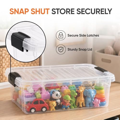 4.5 Quart Clear Plastic Storage Containers with Lids (4.5 Quart)
