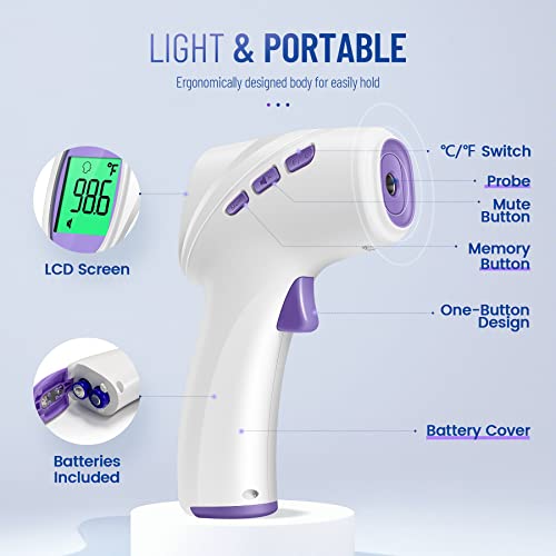 Forehead Thermometer for Adults and Kids (Purple)