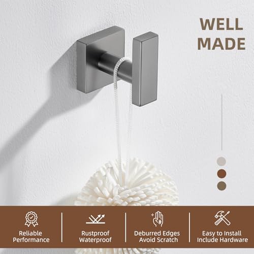 Gunmetal Gray Bathroom Towel Hook (Gunmetal Gray)