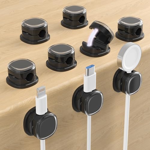 Magnetic Cable Clips (9-PCS Black)