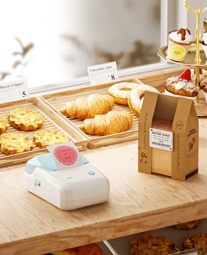 B1 Label Maker Machine with 3 Roll Tapes (Light Blue / Printer+ 3 Tapes)