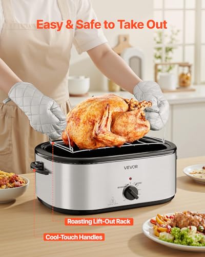 Roaster Oven 24QT Electric Turkey Roaster Oven (Silver / 24QT)