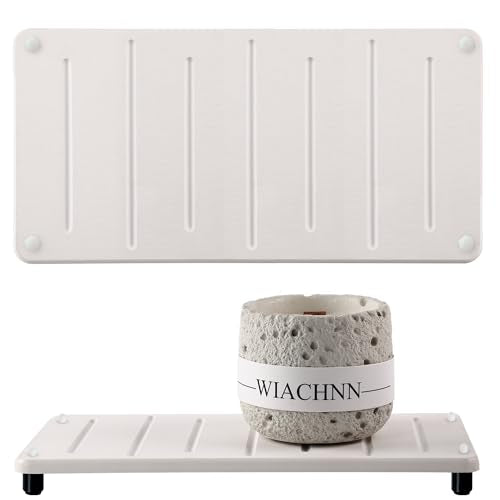 2PCS Water Absorbing Stone Drying Mat for Bathroom Sink & Kitchen Counter Organizer (2 Count)