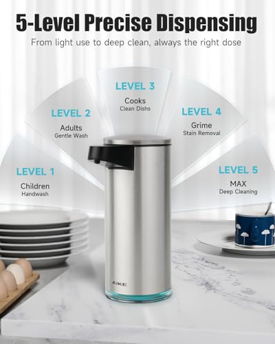 SensePro Automatic Soap Dispenser 12.8oz Spot Resist Stainless Finish (Brushed Stainless Steel)