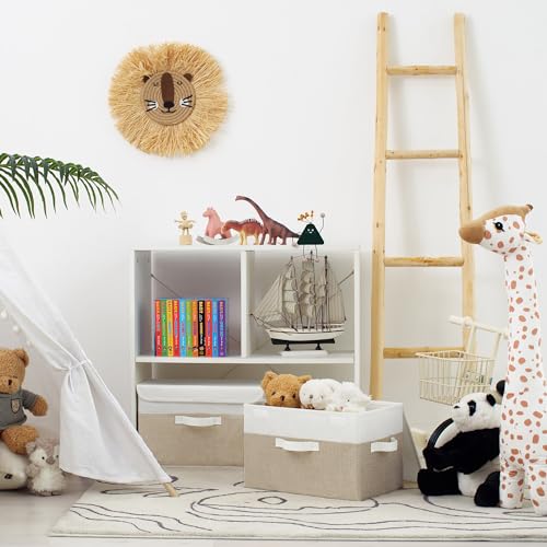 Memory Keepsake Storage Box (White/Khaki / Large-2 Pack)