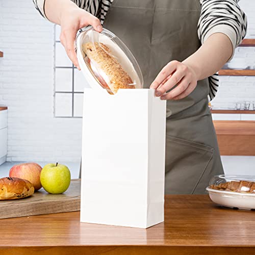 Bag Tek 6lb Paper Bags 100 Disposable Lunch Bags (6 lb / White)
