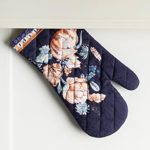 Maison d'Hermine Oven Gloves 100% Cotton Oven Mitt (072 - Pumpkin Blues / 7.5" x 13" (Oven Mitt))
