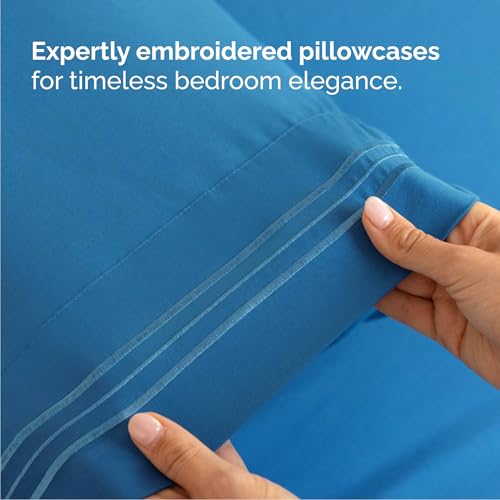 Cal King Size 4 Piece Sheet Set (20 - Denim Blue / California King)